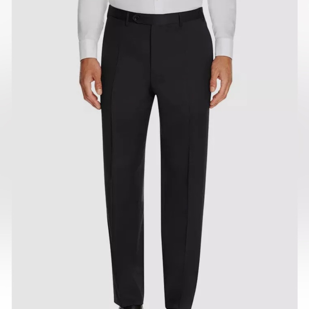 Canali Men’s Black Wool Dress Pants 36W